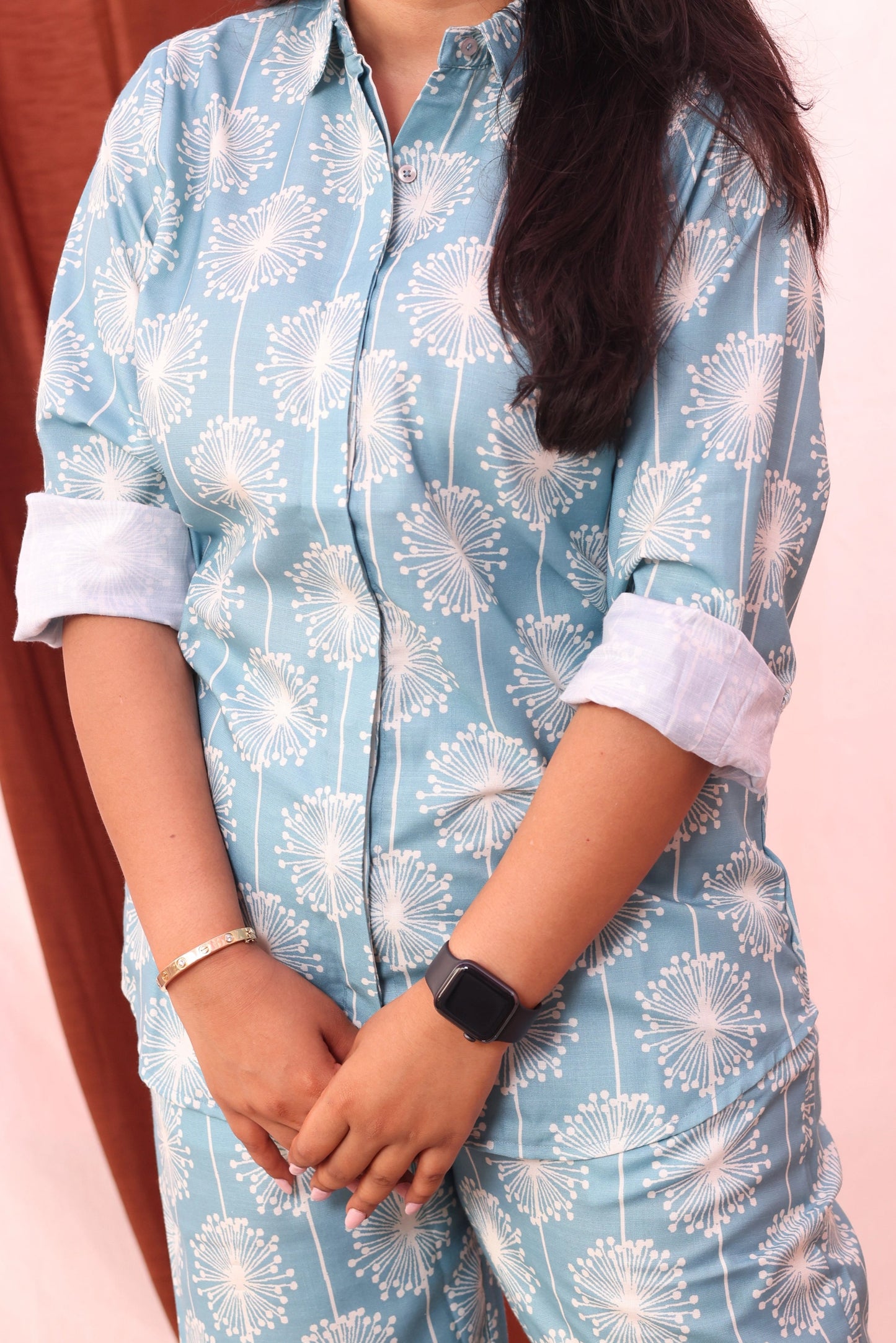 Linen Sky Bloom Shirt Co-ord Set