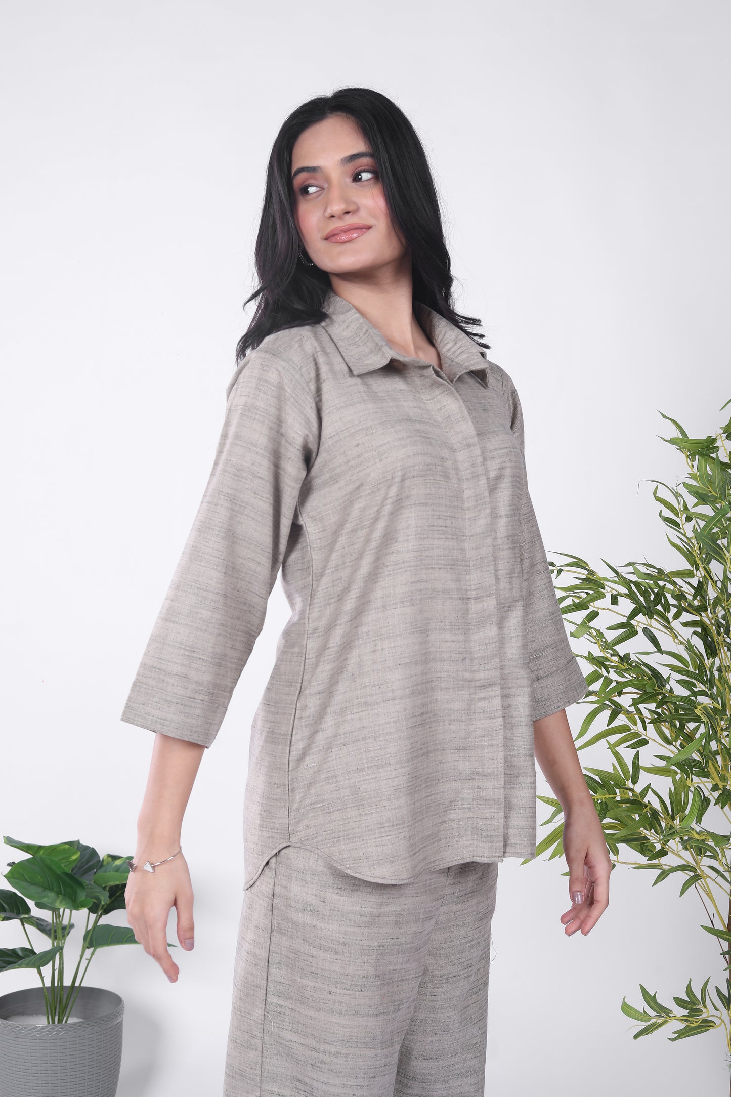 Silk Khaki Co-ord Set