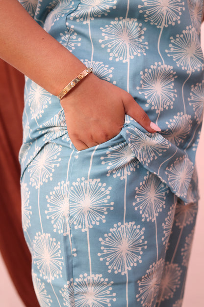 Linen Sky Bloom Shirt Co-ord Set