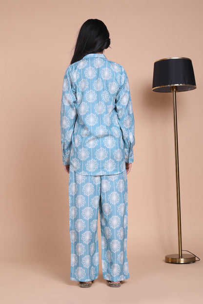 Linen Sky Bloom Shirt Co-ord Set