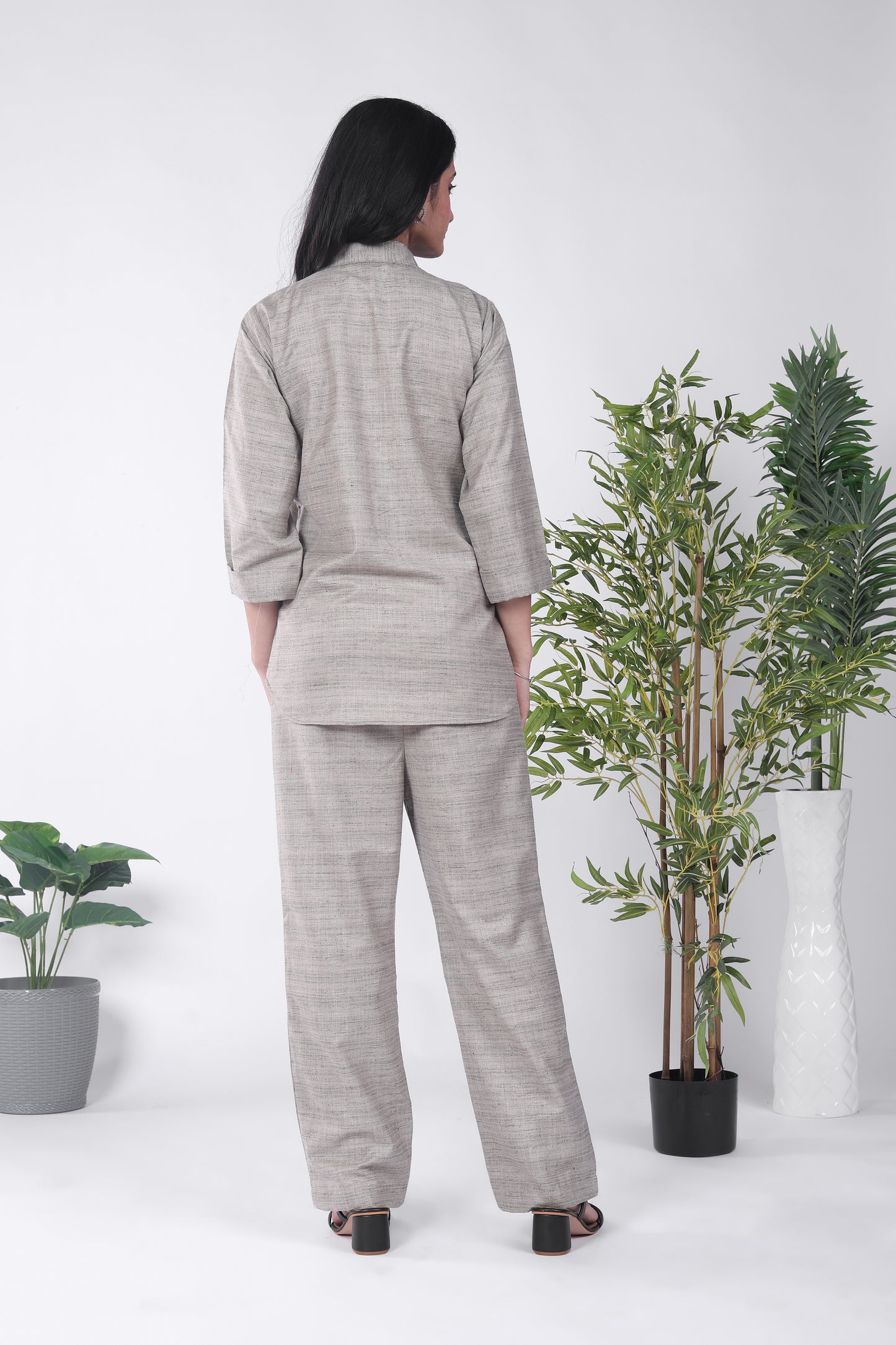 Silk Khaki Co-ord Set