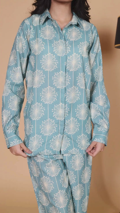Linen Sky Bloom Shirt Co-ord Set