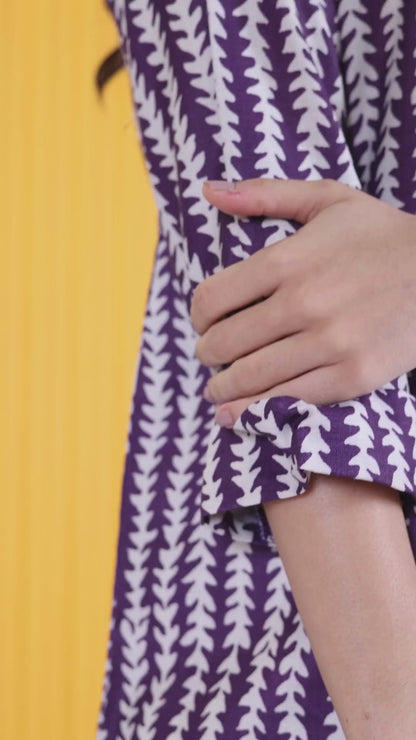 Linen Monsoon Purple Shirt Co-ord Set
